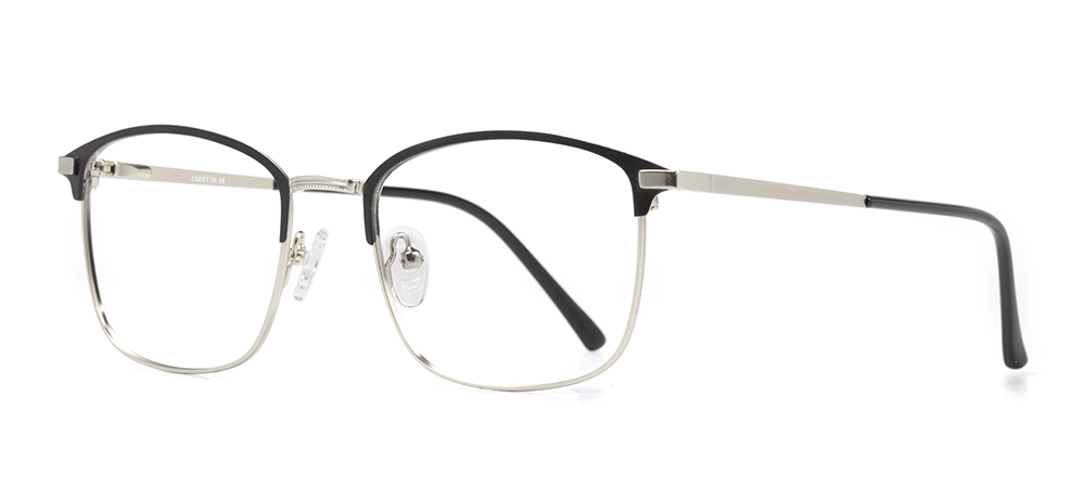 CARETTA Eyeglasses Teenage Man,Woman,Unisex Rectangular Full-Rimmed Metal Unfiltered CRTTA MTL 7545-C.03